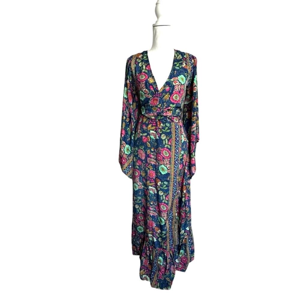 NWT Raga Wrap Maxi Dress Kimono Sleeve Vacation Resort XS Palm Royale